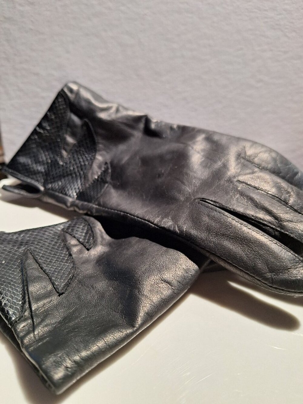 Black Leather Gloves